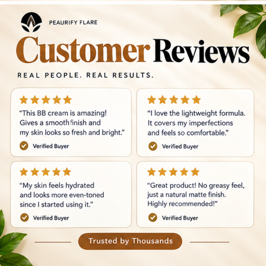 Peaurify Flare Botox Effect BB Cream – Light Beige Matte Finish – Anti-Aging Collagen Booster with SPF 40 PA+