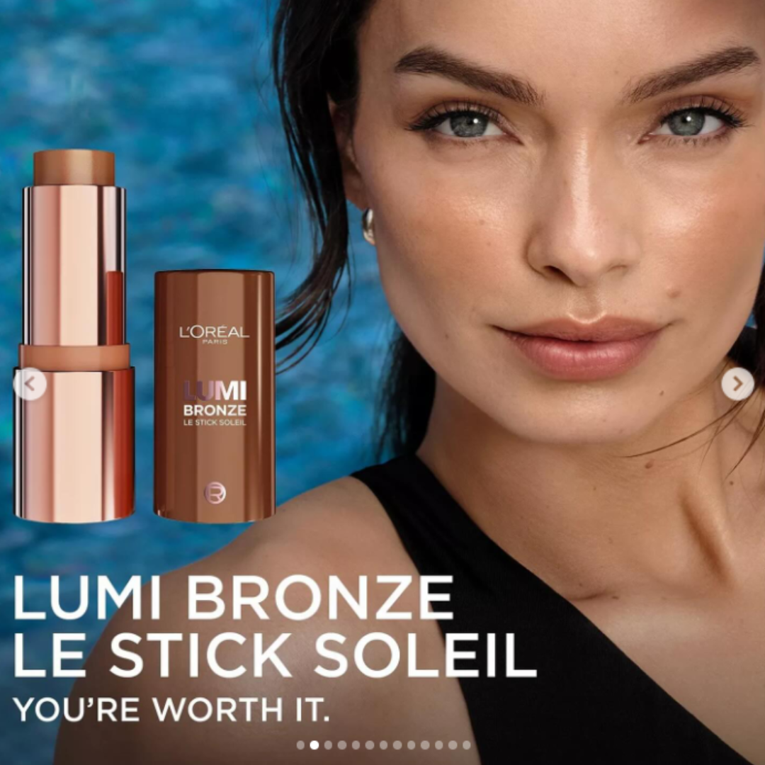 L'Oréal Lumi Bronze Le Stick Soleil Bronzer Stick | Cream-to-Powder Bronzer for Sun-Kissed Glow & Effortless Sculpting