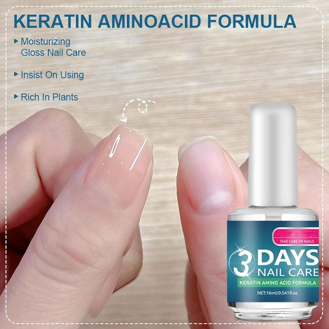 3 Days Nail Repair & Growth Serum – Keratin Amino Acid Formula – 50% OFF – Fast Strengthening & Hydrating – For Dry, Weak & Fragile Nails – Repairs Damage, Promotes Growth