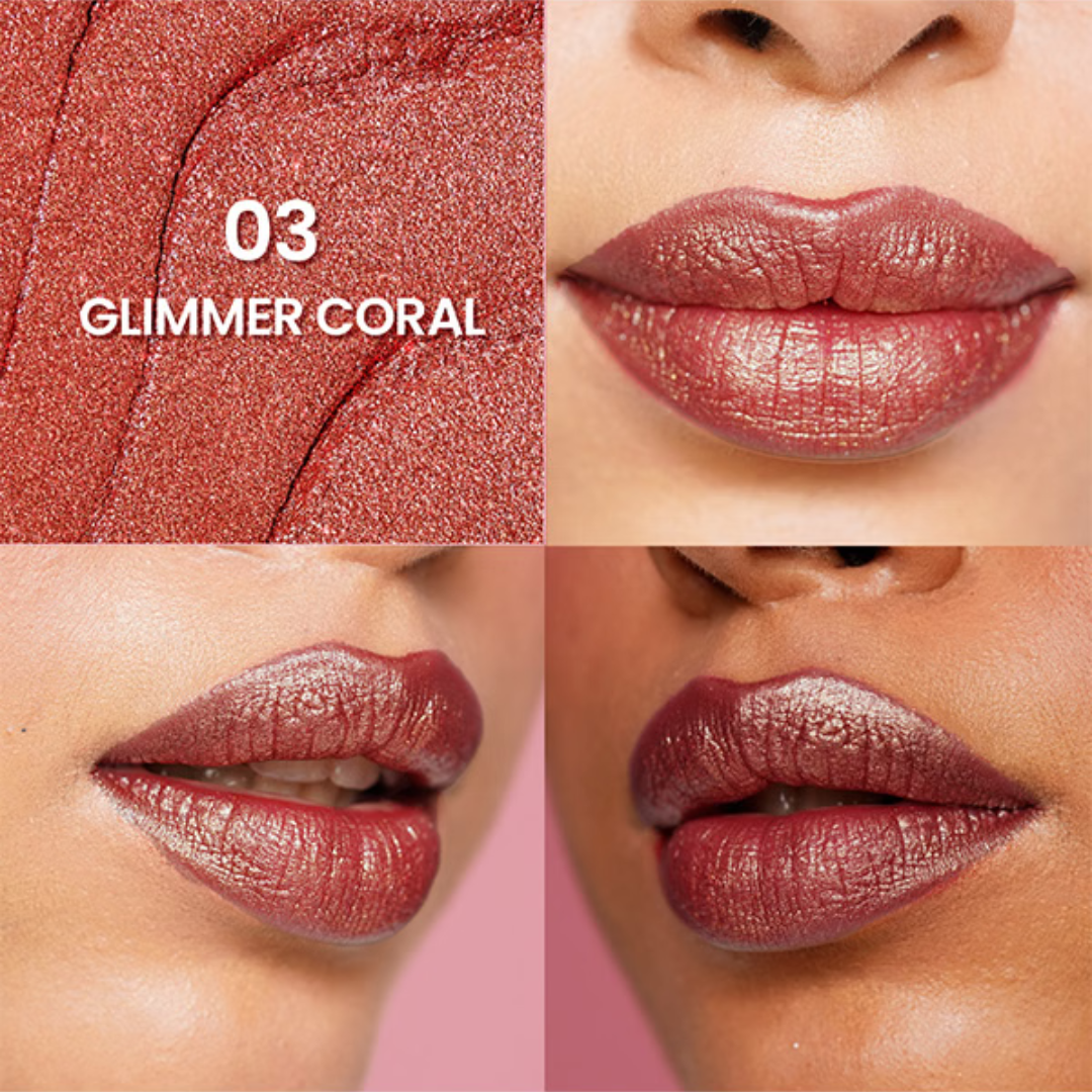 Swiss Beauty Glitter Lipstick Pack of 3 | Nourishing Vitamin C Formula, Long-Lasting Shimmer & Glittery Finish