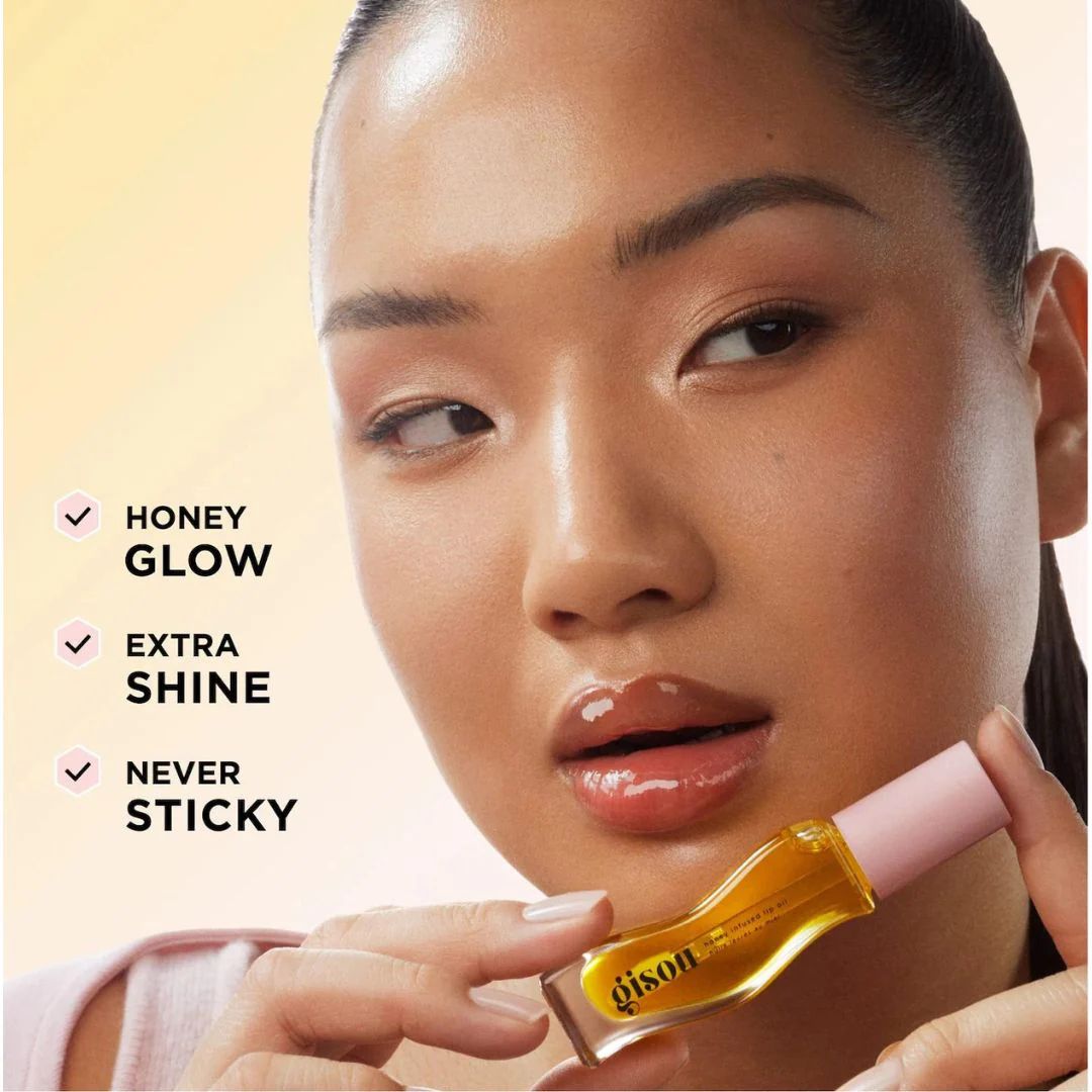 Gisou Honey Infused Lip Oil Trio | Honey-Infused Hydration, Glassy Shine, Non-Sticky Plumping Glow (Pack of 3)