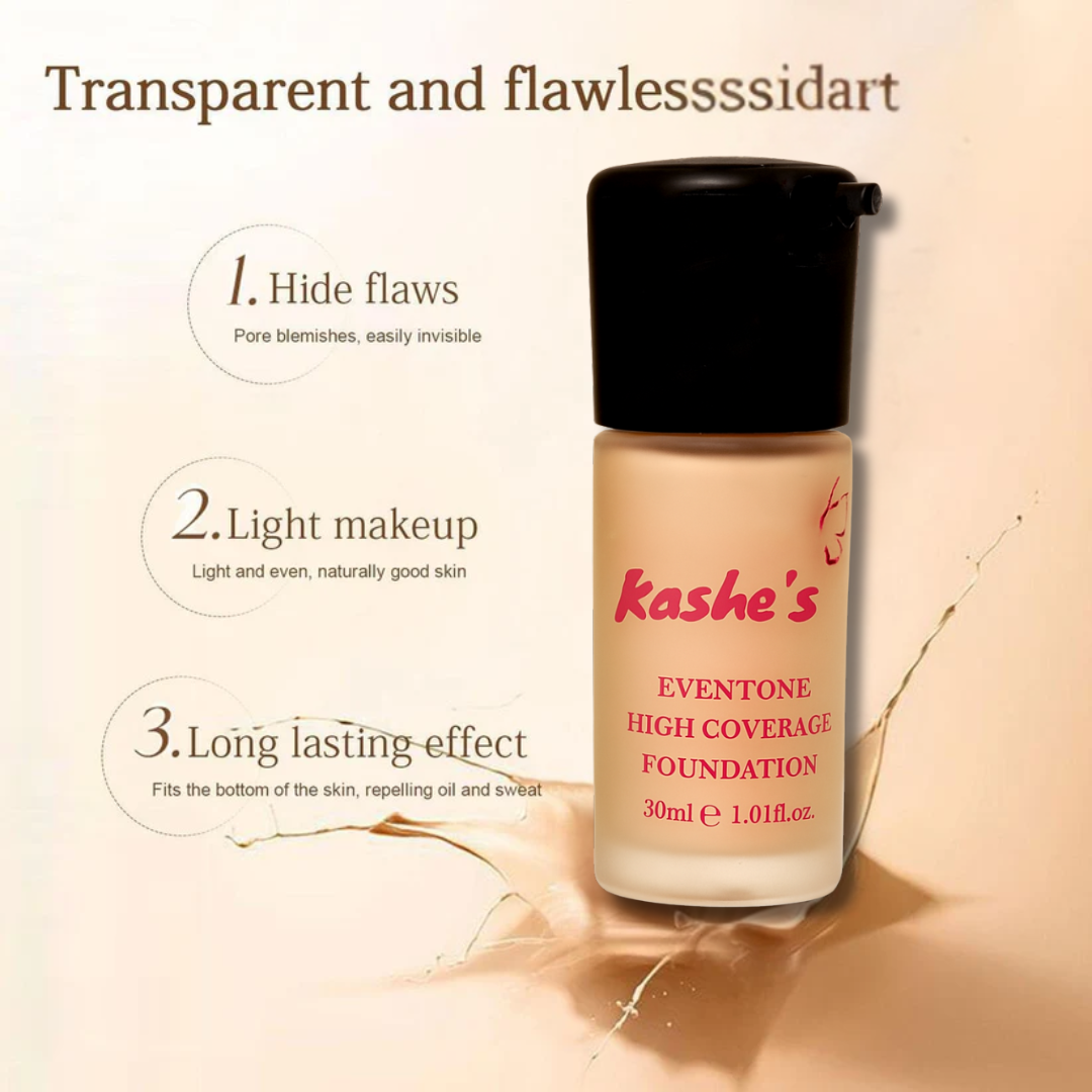 Kashe's Flawless Base Bundle | Foundation + Compact powder + beauty blender | long-lasting, waterproof & flawless makeup base