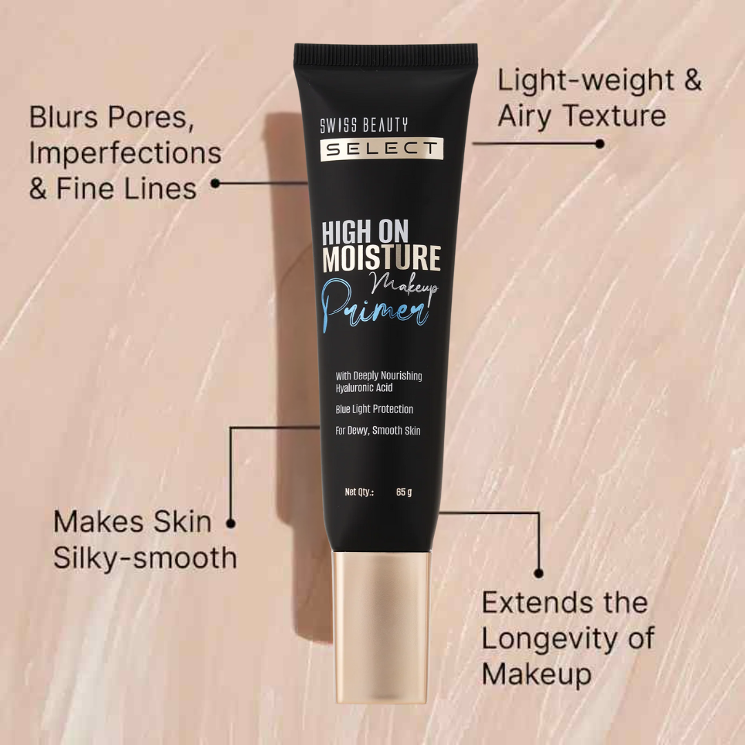 Swiss Beauty Select High On Moisture Makeup Primer – Hydration + Blue Light Protection