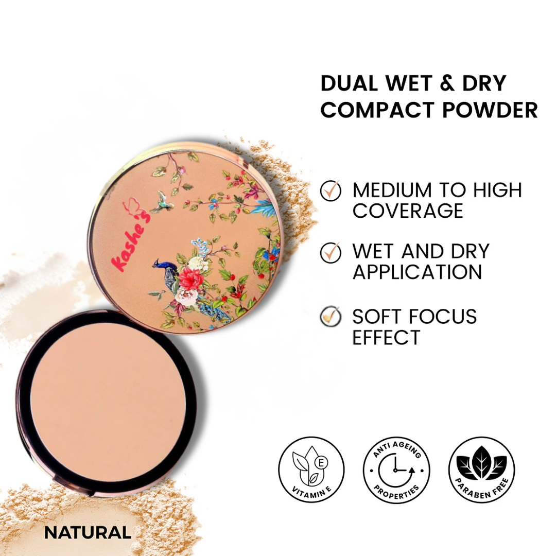 Kashe's Flawless Base Bundle | Foundation + Compact powder + beauty blender | long-lasting, waterproof & flawless makeup base