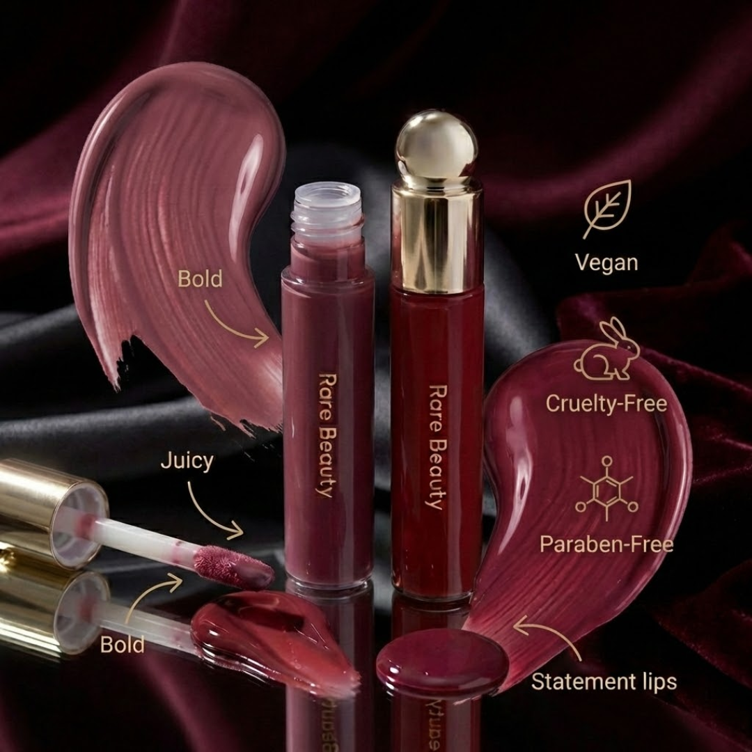 Rare Beauty Lip Oil Duo | Gel-to-Oil Formula, Hydrating & Non-Sticky, Vegan & Cruelty-Free (Pack of 2)