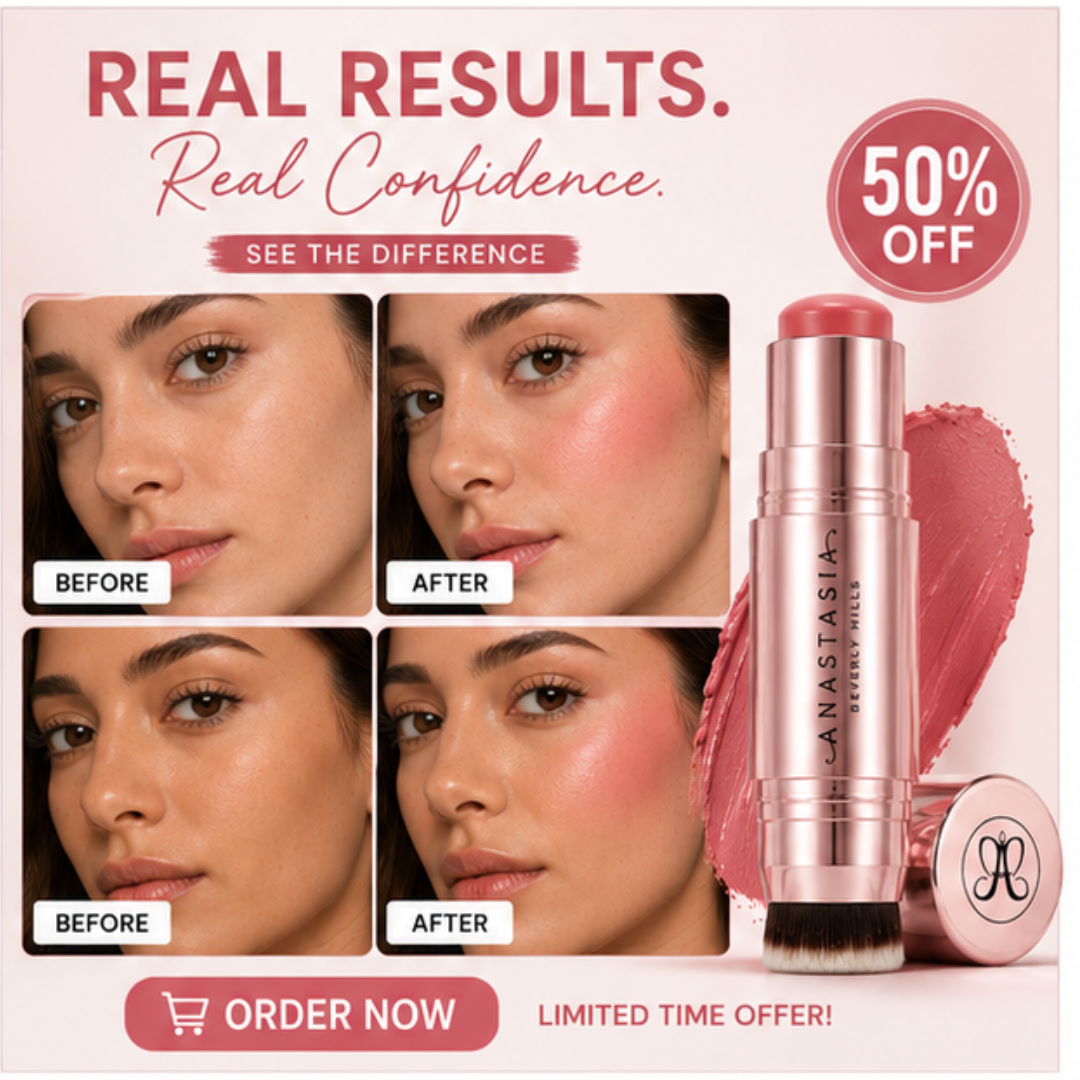 Anastasia Beverly Hills Stick Blush with blending Brush– 50% OFF with Pack of 2– Creamy Color, Natural Glow – Buildable, Long Lasting & Smooth Finish – Natural Flush, Blendable Formula – Lightweight, Non-Sticky – For All Skin Types