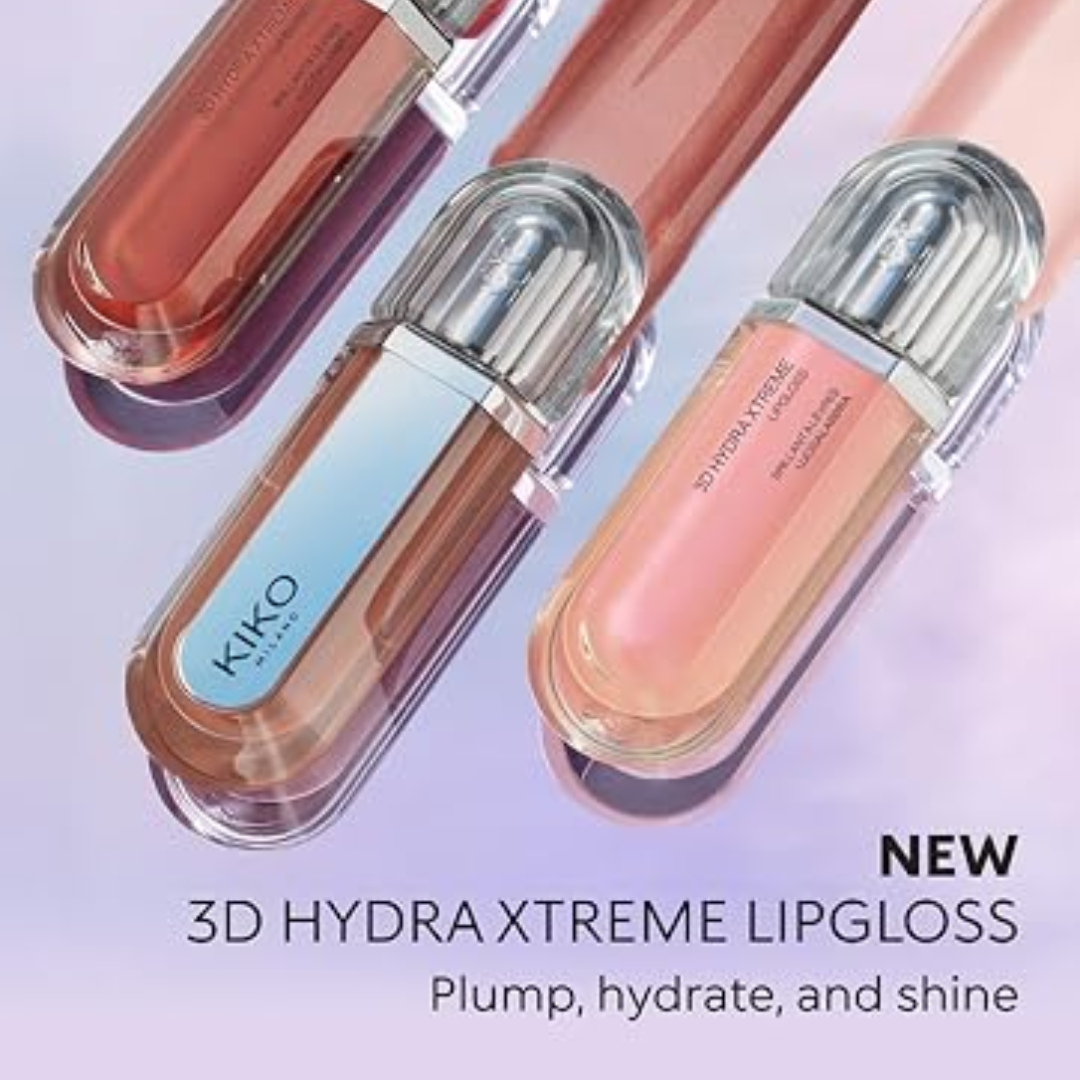 KIKO Milano 3D Hydra Xtreme Lipgloss – Plump, Hydrate & Shine with 23% More Moisture (Pack of 2)