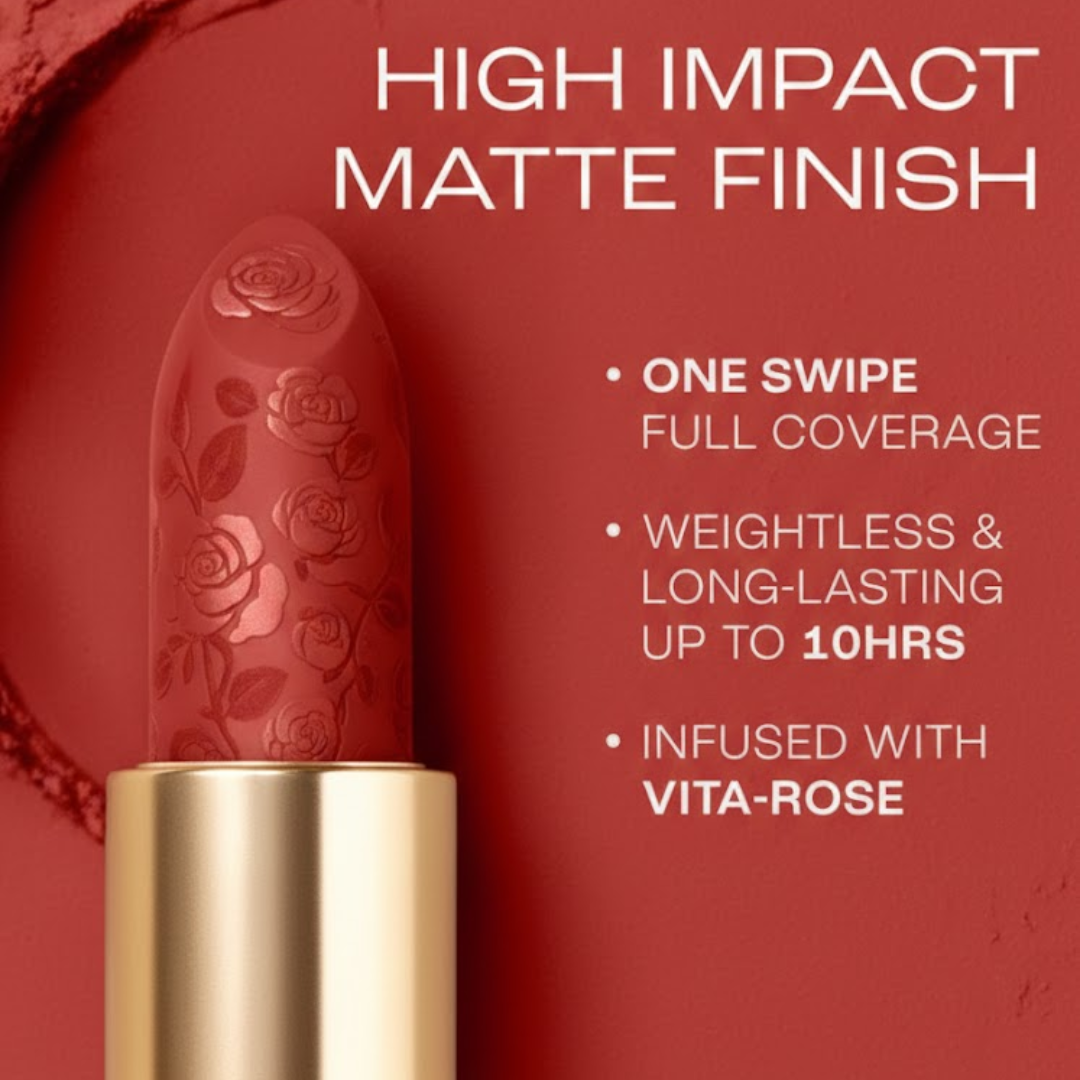 Pilgrim French Collection Matte Bullet Lipstick – High-Impact Comfort Matte | Rich Pigmentation