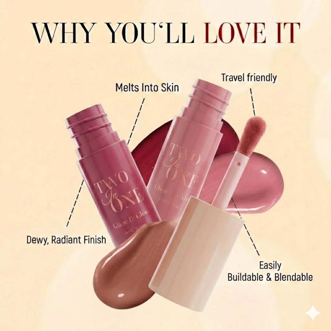 Glaze & Gloss 2-in-1 Lip duo deal | Matte 2-in-1 lip liner + High Shine Gloss | Long-lasting & waterproof