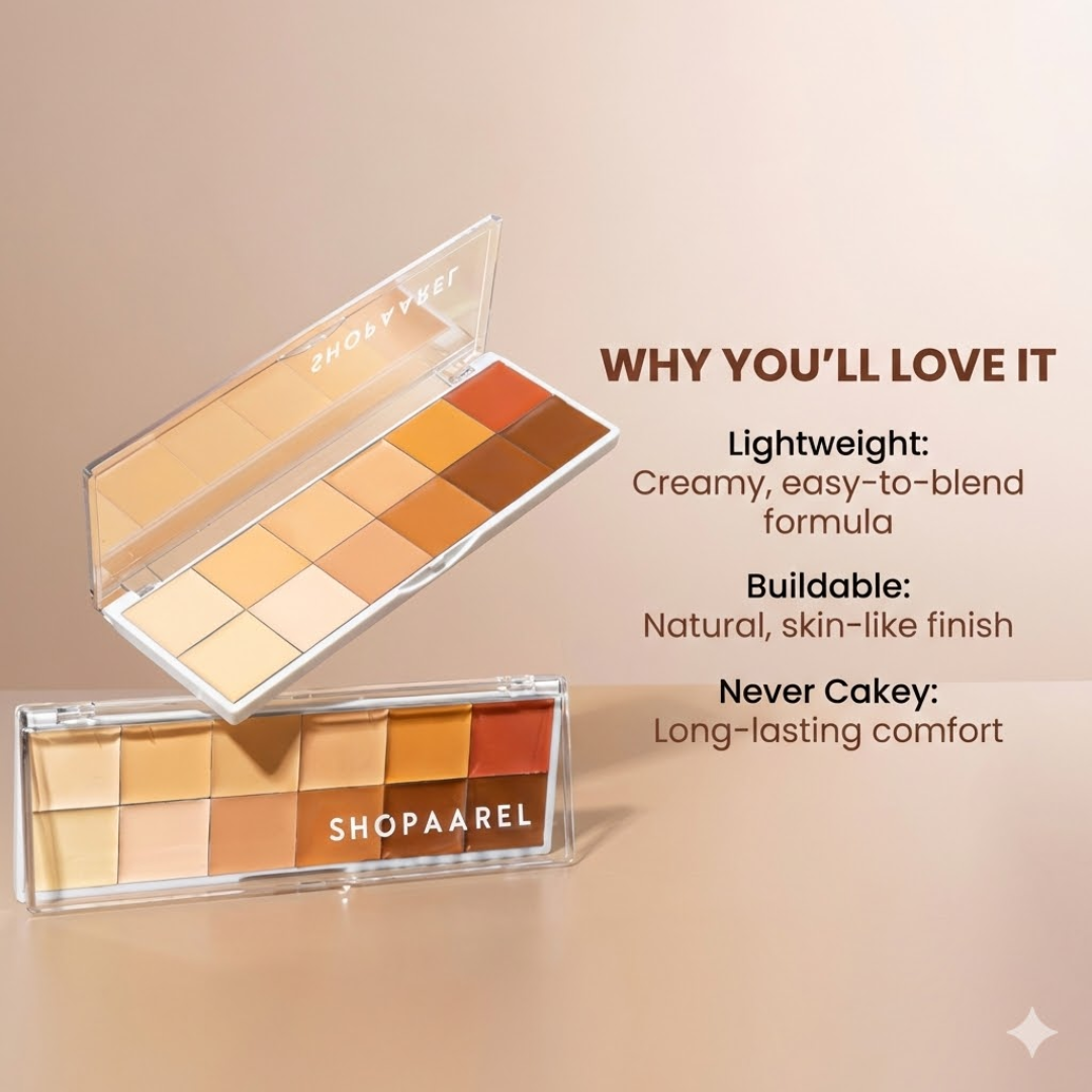 SHOPAAREL Coverall Concealer Palette | All-in-One Conceal, Correct & Contour