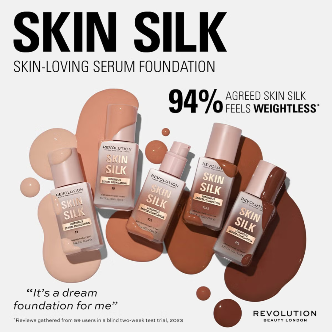 Makeup Revolution Ultimate Glow Bundle: Skin Silk Serum Foundation & Multi Glow Balm | Hydrating & Radiant Skin Duo