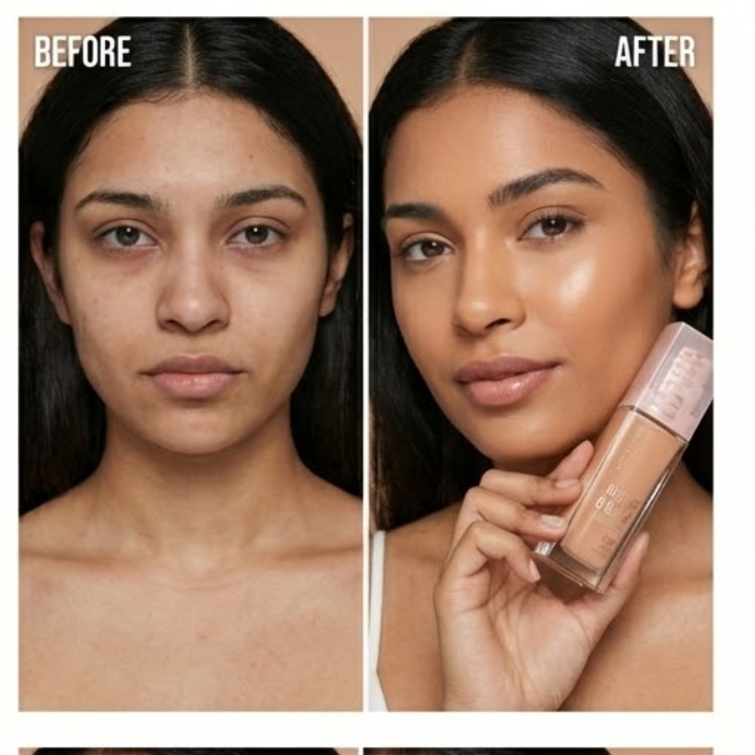 Maybelline Plump & Glow Foundation | 2% Niacinamide + Hyaluronic Acid, SPF 15, Dewy Finish & Instant Plumping Coverage