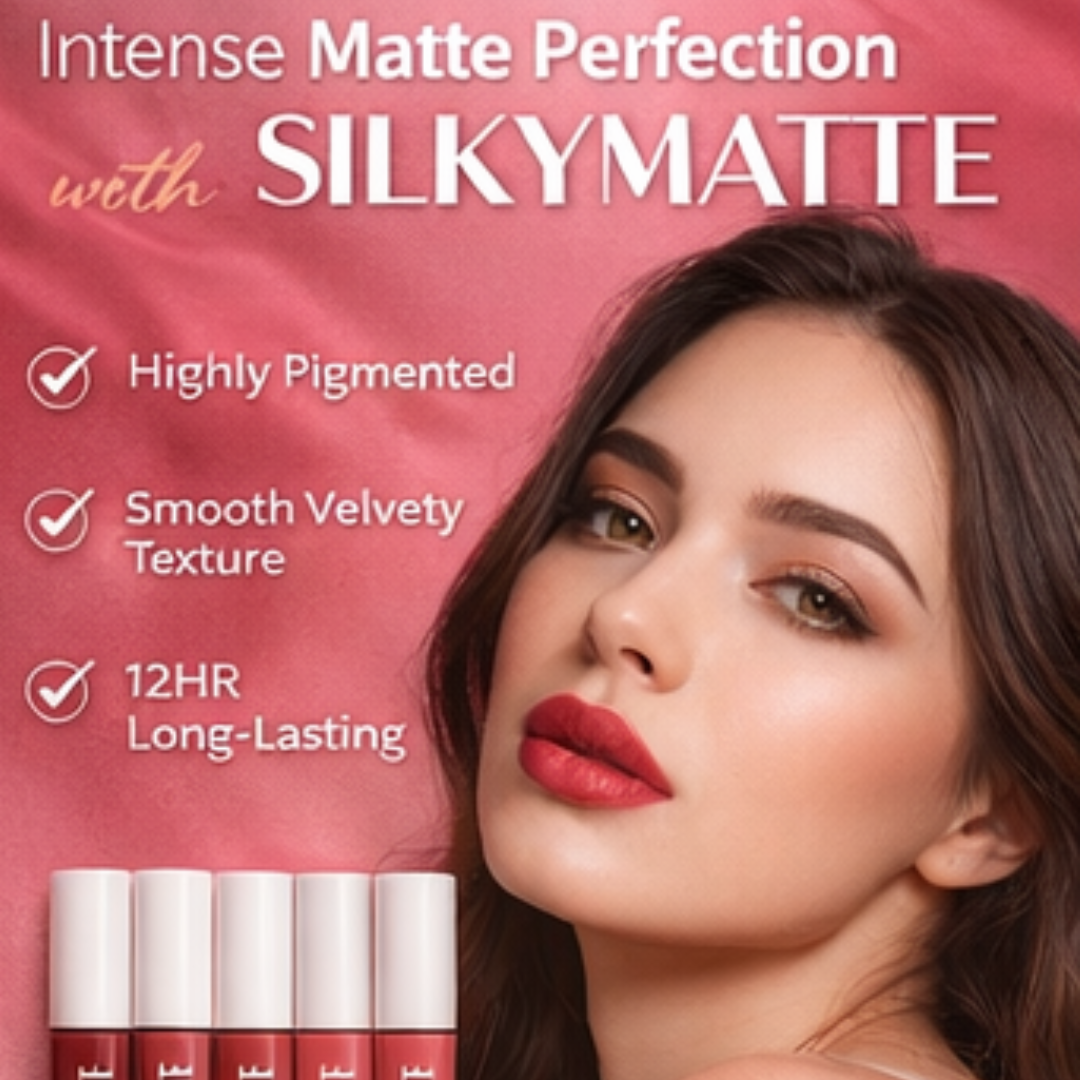 SilkyWhite Silky Matte Lipstick Trio Set | Pack of 3 Liquid Matte Lipsticks | Waterproof & Long Lasting