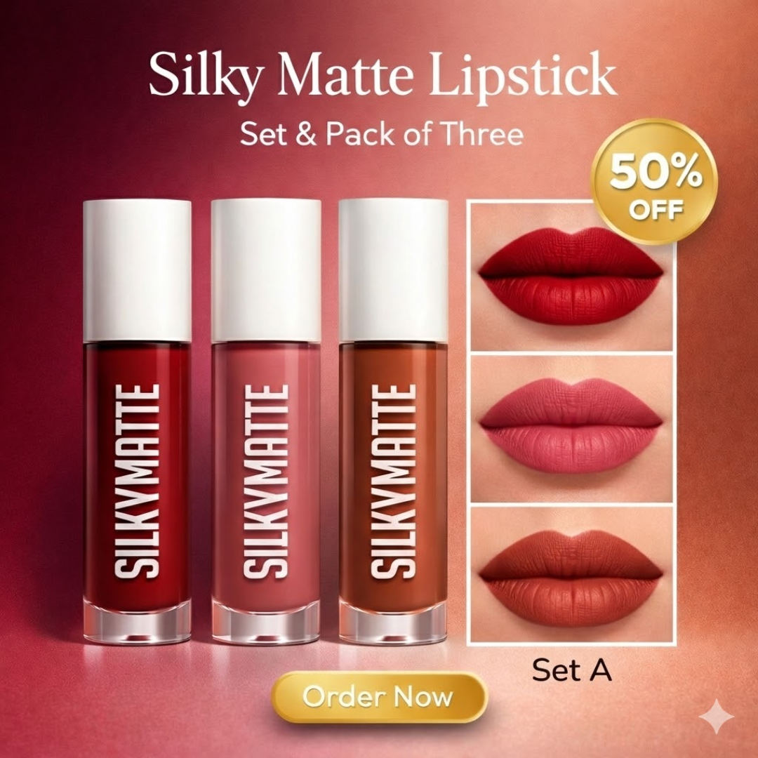 SilkyWhite Silky Matte Lipstick Trio Set | Pack of 3 Liquid Matte Lipsticks | Waterproof & Long Lasting