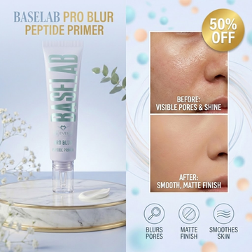 BASELAB PRO GO BLUR PEPTIDE PRIMER | Pore-Blurring, Matte Finish & Hydrating Primer with Peptides + Hyaluronic Acid