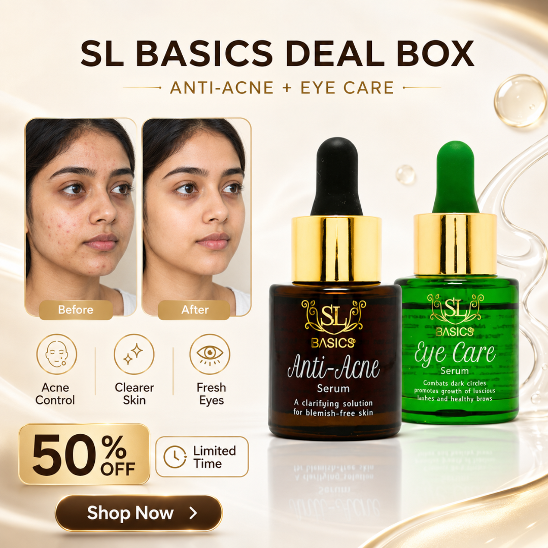 SL Basics Deal Box – Anti-Acne + Eye Care Serum Duo – Acne Control + Dark Circle Care + Lash & Brow Support – For Clearer Skin & Fresh Eyes