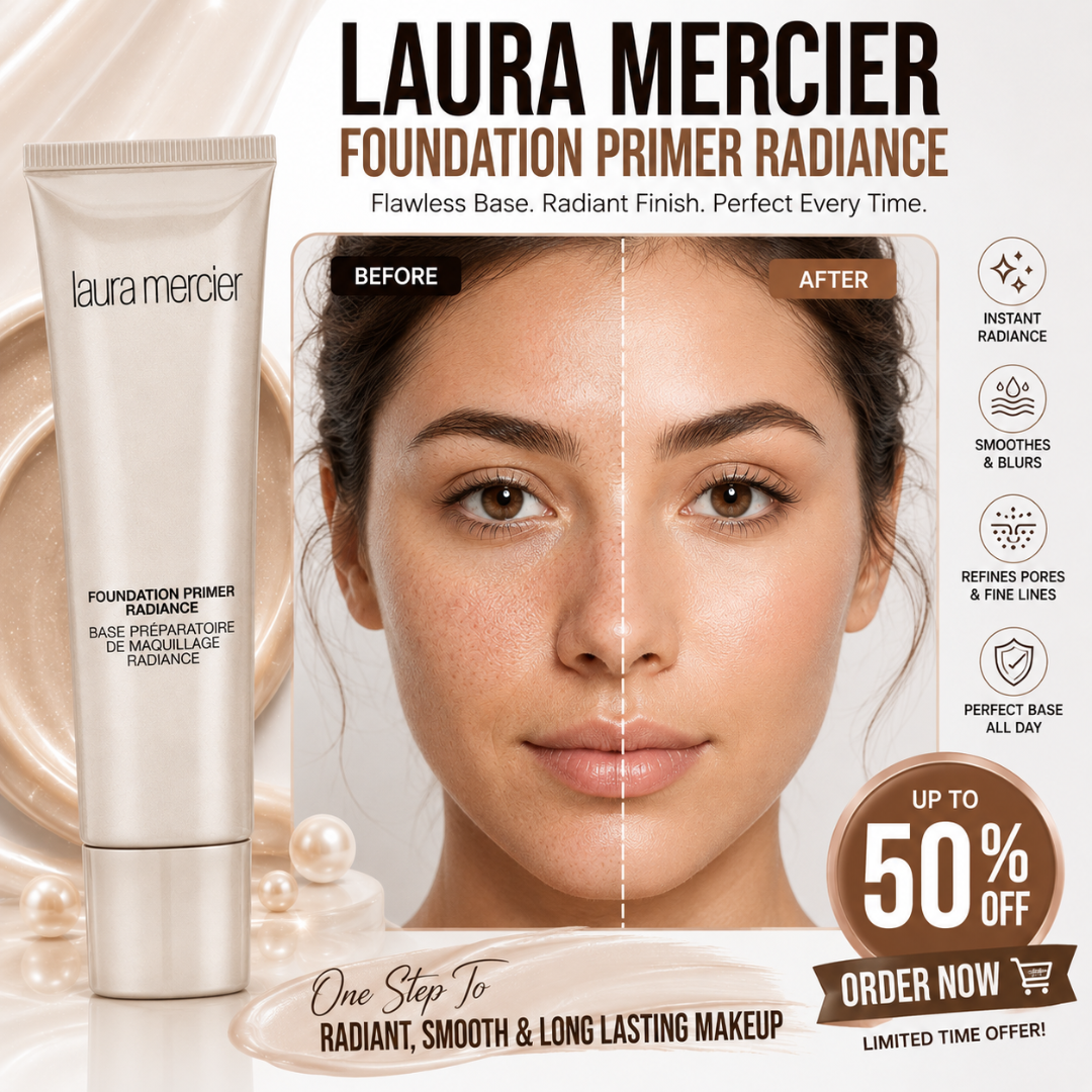 LAURA MERCIER Foundation Primer Radiance – Flawless Base, Radiant Finish – Instant Radiance, Smoothes & Blurs, Refines Pores & Fine Lines – Perfect Base All Day