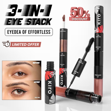 KITO® 3-in-1 Eye Stack | Eyeshadow, Eyeliner & Mascara Trio