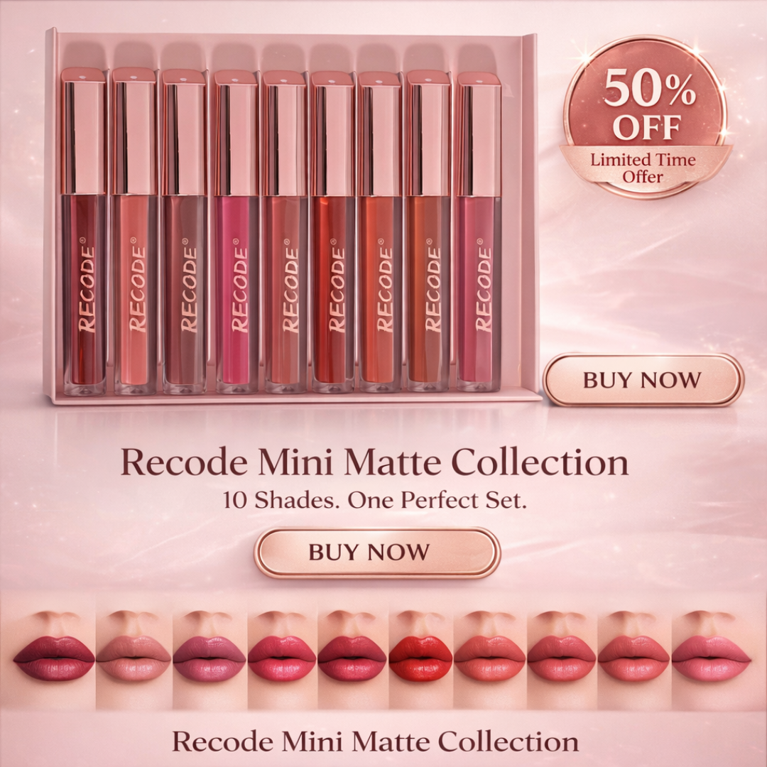 RECODE Mini Matte Collection Set | 10 Luxe Mini Matte Liquid Lipsticks | Waterproof & Long Lasting