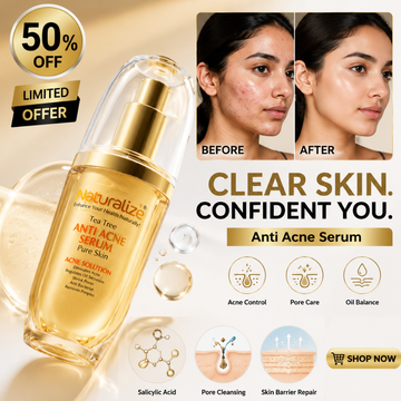 Naturalize Tea Tree Anti-Acne Serum – Acne Solution – Eliminates Acne, Regulates Oil Secretion, Shrinks Pores – Anti-Bacterial, Removes Pimples – With Salicylic Acid & Tea Tree Oil – For Clear, Smooth, Refined Skin