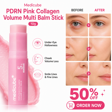 Medicube PDRN Pink Collagen Volume Multi Balm Stick – Plumps Hollow Areas, Improves Firmness & Elasticity – For Under-Eye Hollowness, Cheek Volume Loss, Smile Lines & Fine Lines