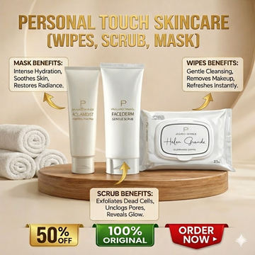Deep Clean & Hydrating Trio Deal | include Makeup removing Wipes + Face Scrub + Clay mask | Clean & brighten Skin tone