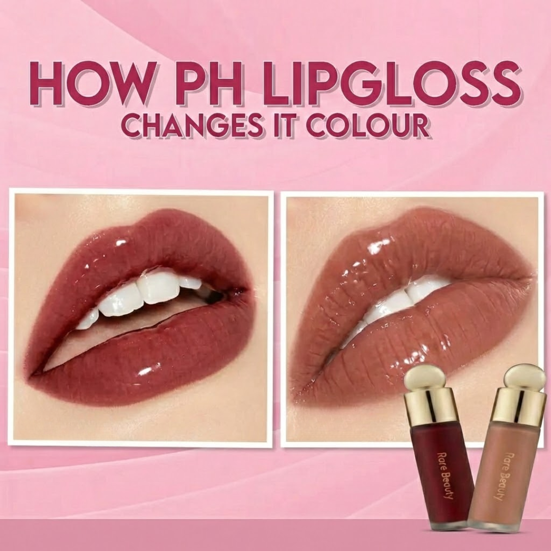 Rare Beauty Soft Pinch Tinted Lip Oil – Pack of 2 | Moisture-Rich, Plumping & Lightweight Lip Gloss in Woodish Red & Brownish Nude