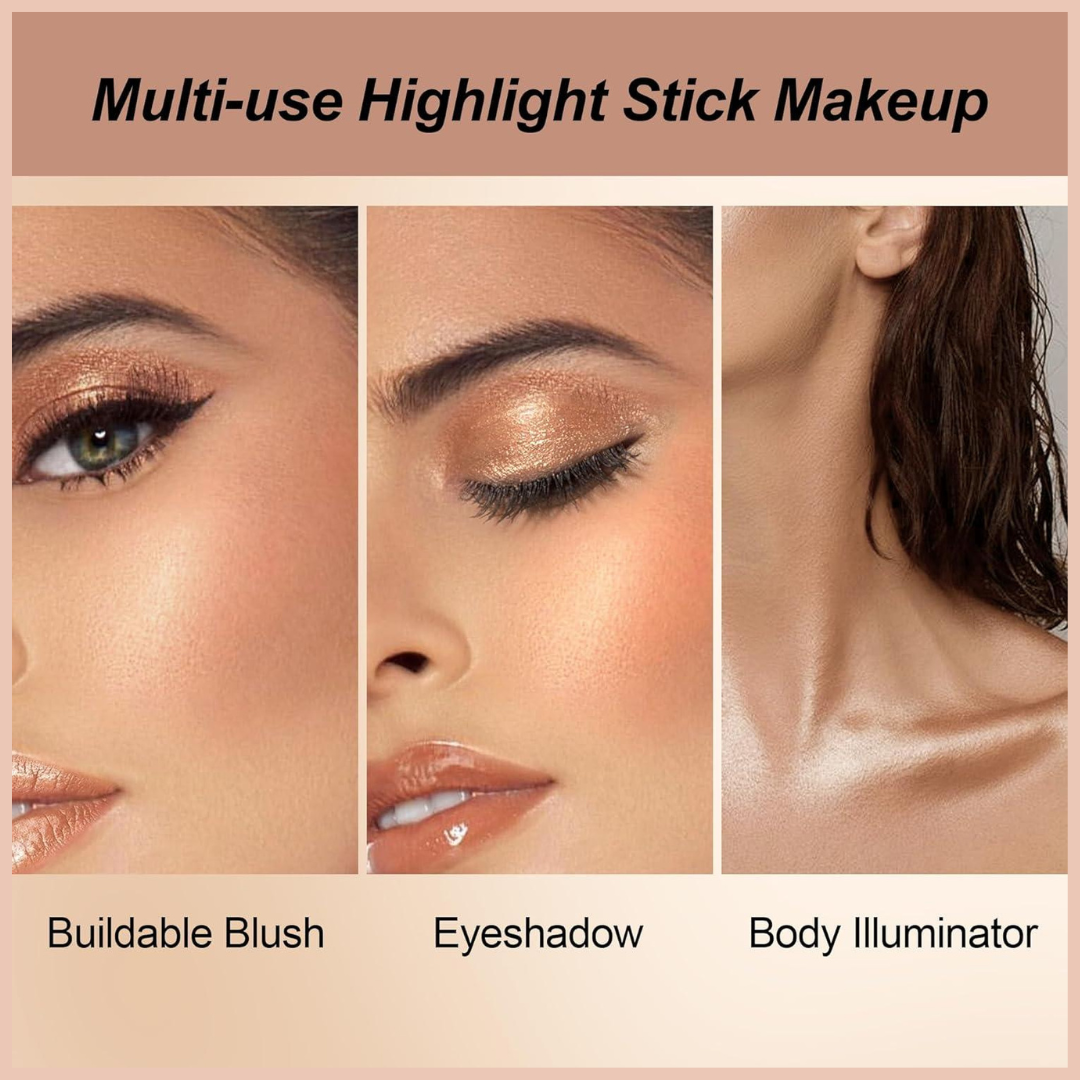 Glint Stick Highlighter | Dewy, Wet-Look Glow Stick | Glitter-Free, Lightweight, Multi-Use