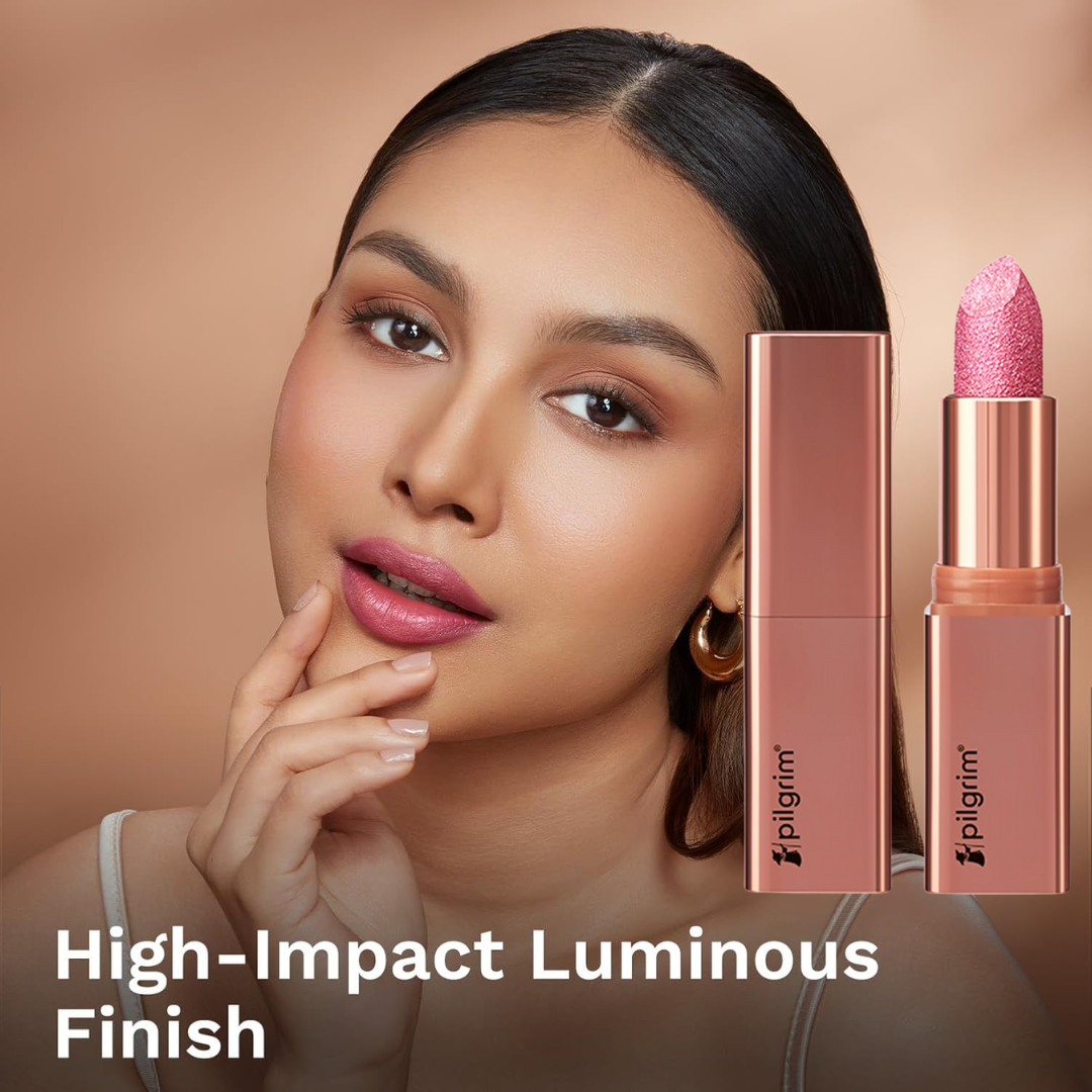 Pilgrim Glitter Lipstick – The Dubai Collection | High-Impact Sparkle, Frosted Shimmer & Non-Drying Luxury Lipstick