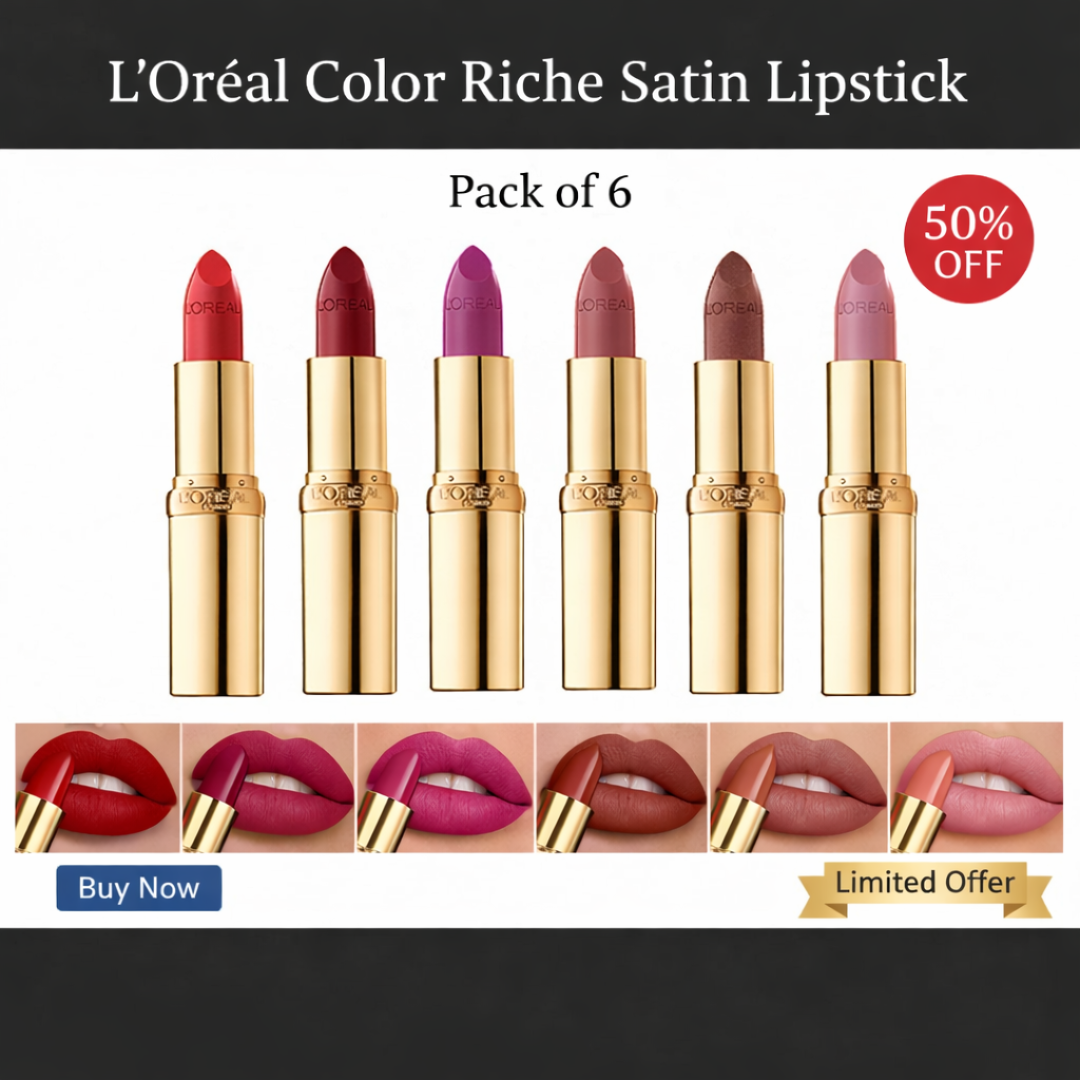 L'Oréal Color Riche Satin Lipstick | Infused with Omega 3, Vitamin E & Argan Oil, Luxurious Satin Finish