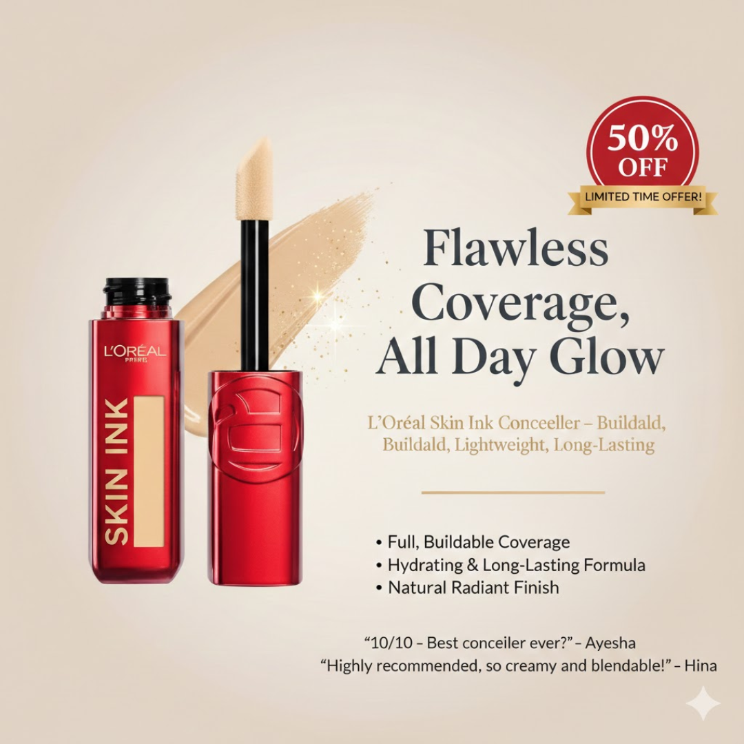 L'Oréal Paris Skin Ink 2-in-1 Foundation + Concealer | 48H Longwear, Matte Smooth Finish | Buildable Coverage, Waterproof & Sweatproof
