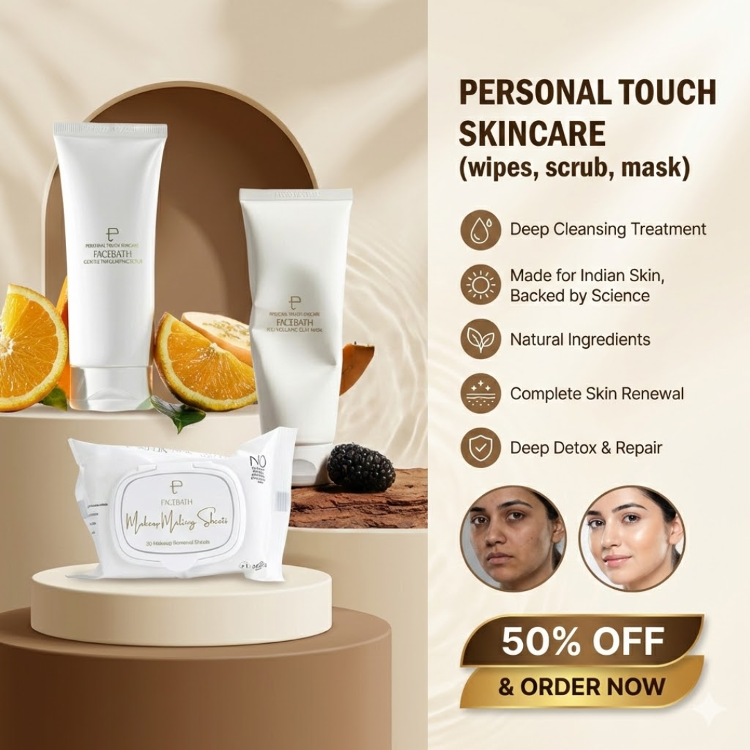Deep Clean & Hydrating Trio Deal | include Makeup removing Wipes + Face Scrub + Clay mask | Clean & brighten Skin tone
