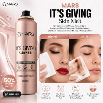 MARS It's Giving Skin Melt Makeup Remover Spray – Non-Comedogenic, Alcohol-Free Makeup Remover – Infused with Elixir of Nourishing Oils – Effortlessly Removes Waterproof & Heavy Makeup