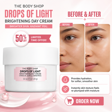 The Body Shop Drops of Light Brightening Day Cream - Brighter Skin, Radiant You – Provides Deep Hydration, Evens Skin Tone, Smooths Texture – Lightweight, Fast-Absorbing