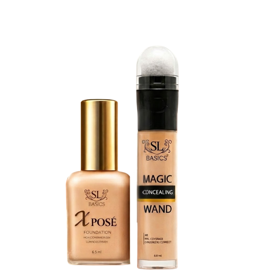 Flawless Base Bundle SL Basics Xpose Foundation + Magic Concealing Wand + FREE Beauty Blender