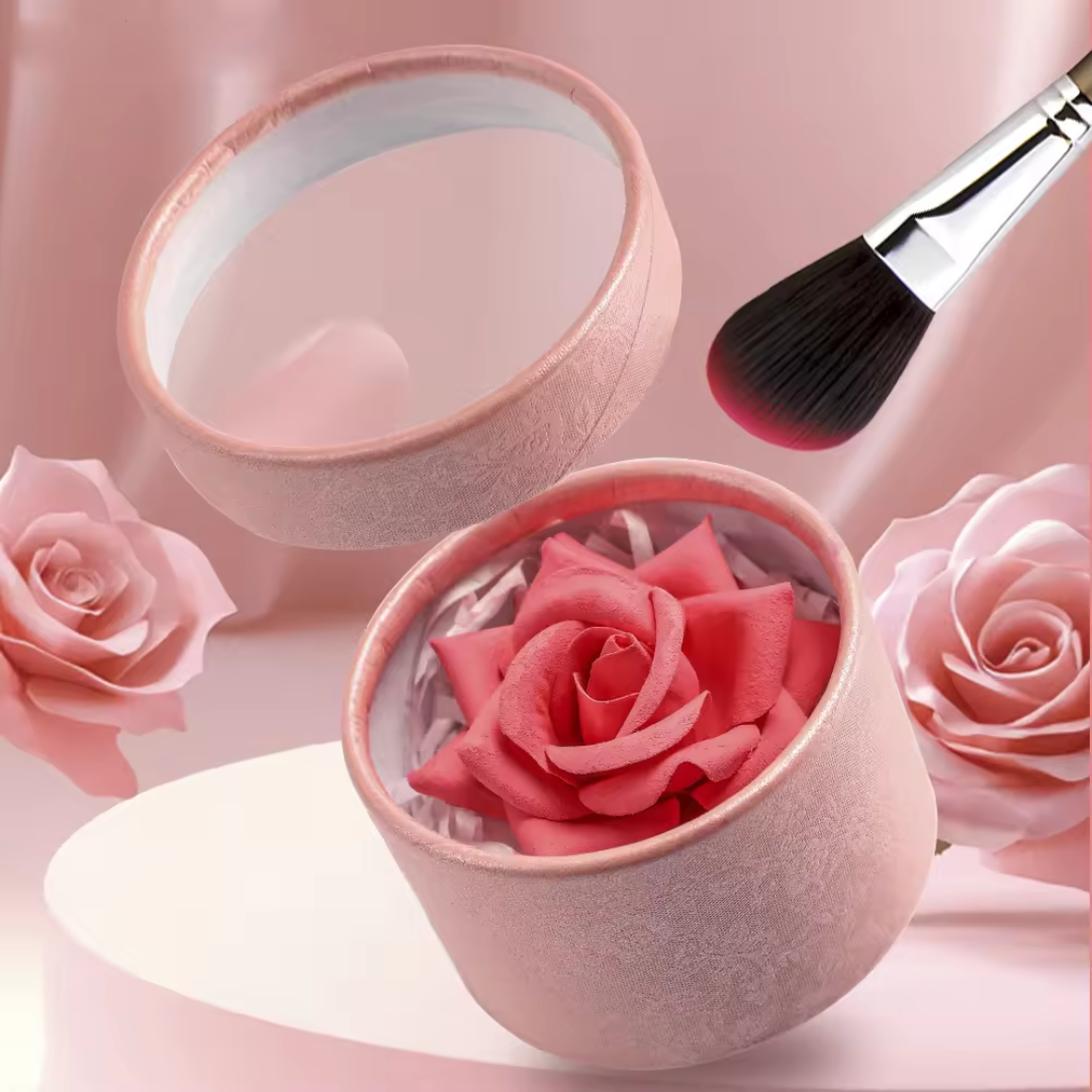3D Rose Blush & Highlighter with Free Blending brush | Multi-purpose Blush + Eyeshadow + highlighter