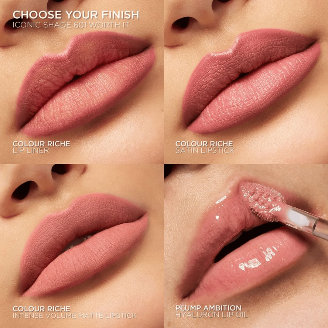 L'Oréal Paris Plump Ambition Hyaluron Lip Oil Trio | Plumping, Hydrating & High-Shine Lip Gloss Set