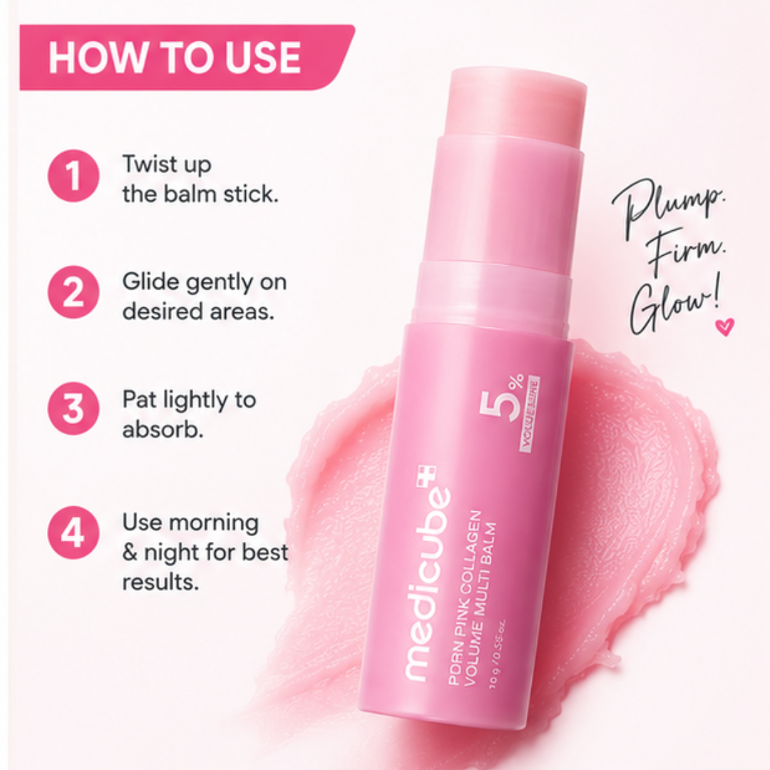 Medicube PDRN Pink Collagen Volume Multi Balm Stick – Plumps Hollow Areas, Improves Firmness & Elasticity – For Under-Eye Hollowness, Cheek Volume Loss, Smile Lines & Fine Lines