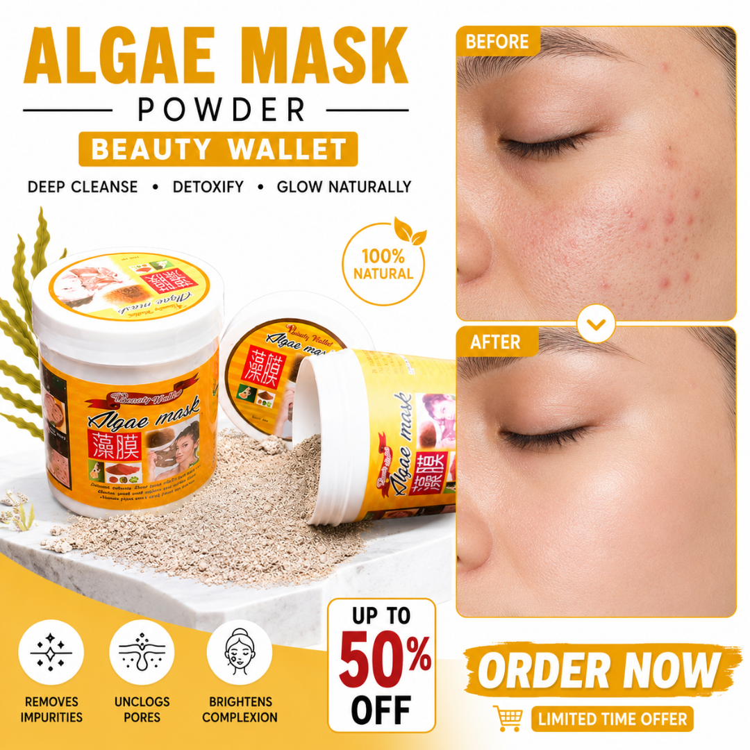 Beauty Wallet Algae Mask – Glass Skin Glow in Minutes | Helps Fade Dark Spots & Pigmentation | Brightens Uneven Skin Tone, Tightens Pores & Deeply Hydrates | Smooth, Soft, Plump & Radiant Skin