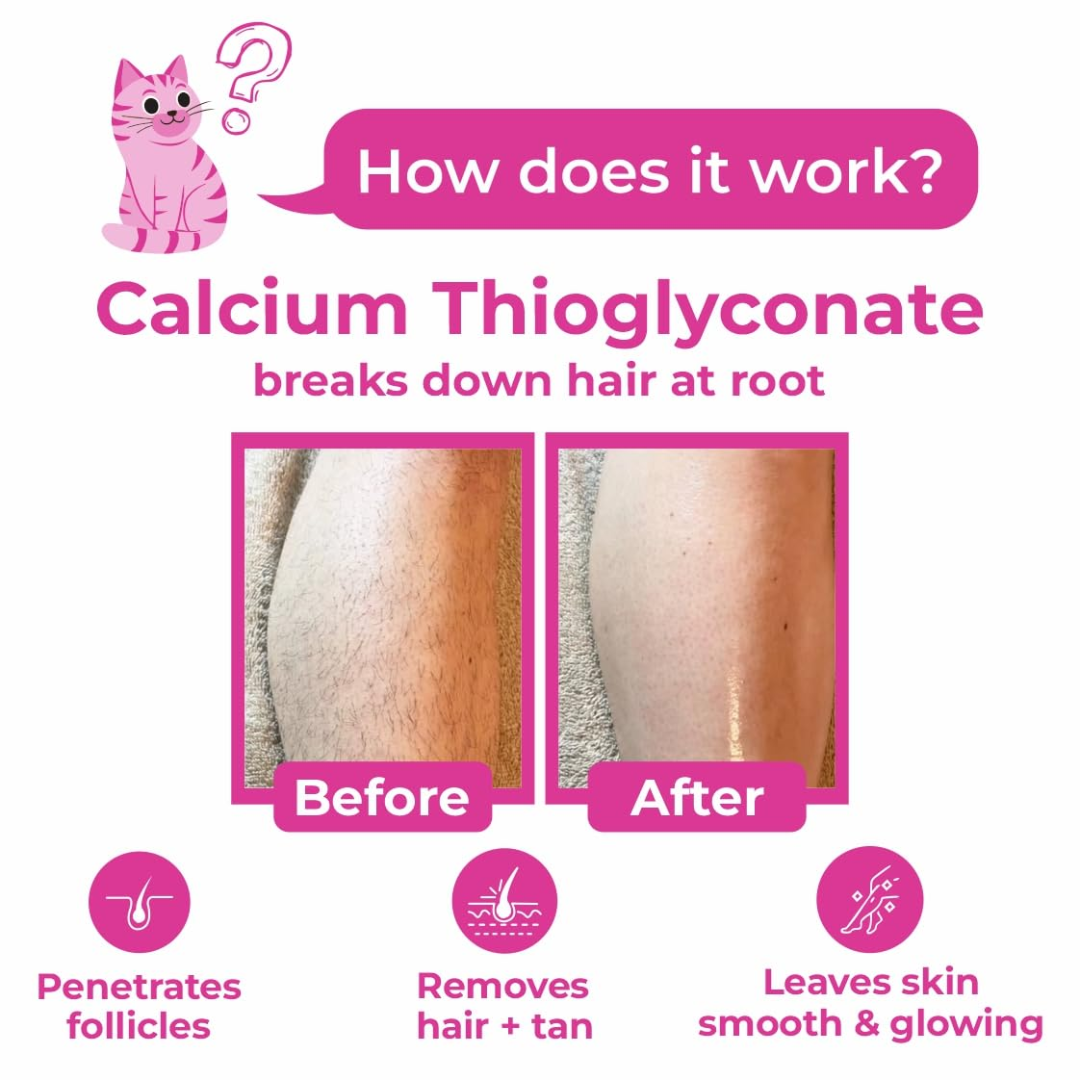 MEEOW 10-Min Painless DIY Hair Removal Mask | 4-in-1 Camel Milk & Rose Herbal Powder | Removes Hair, Reduces Tan, Exfoliates & Nourishes