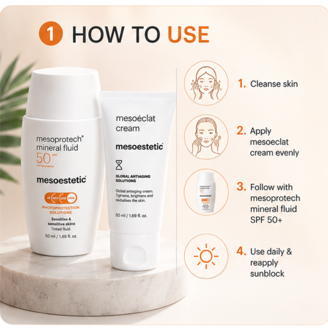 Mesoestetic Cream & Sunblock Deal - Reduce Pigmentation & Dark Spot - 50% Off - Complete care for hyperpigmentation