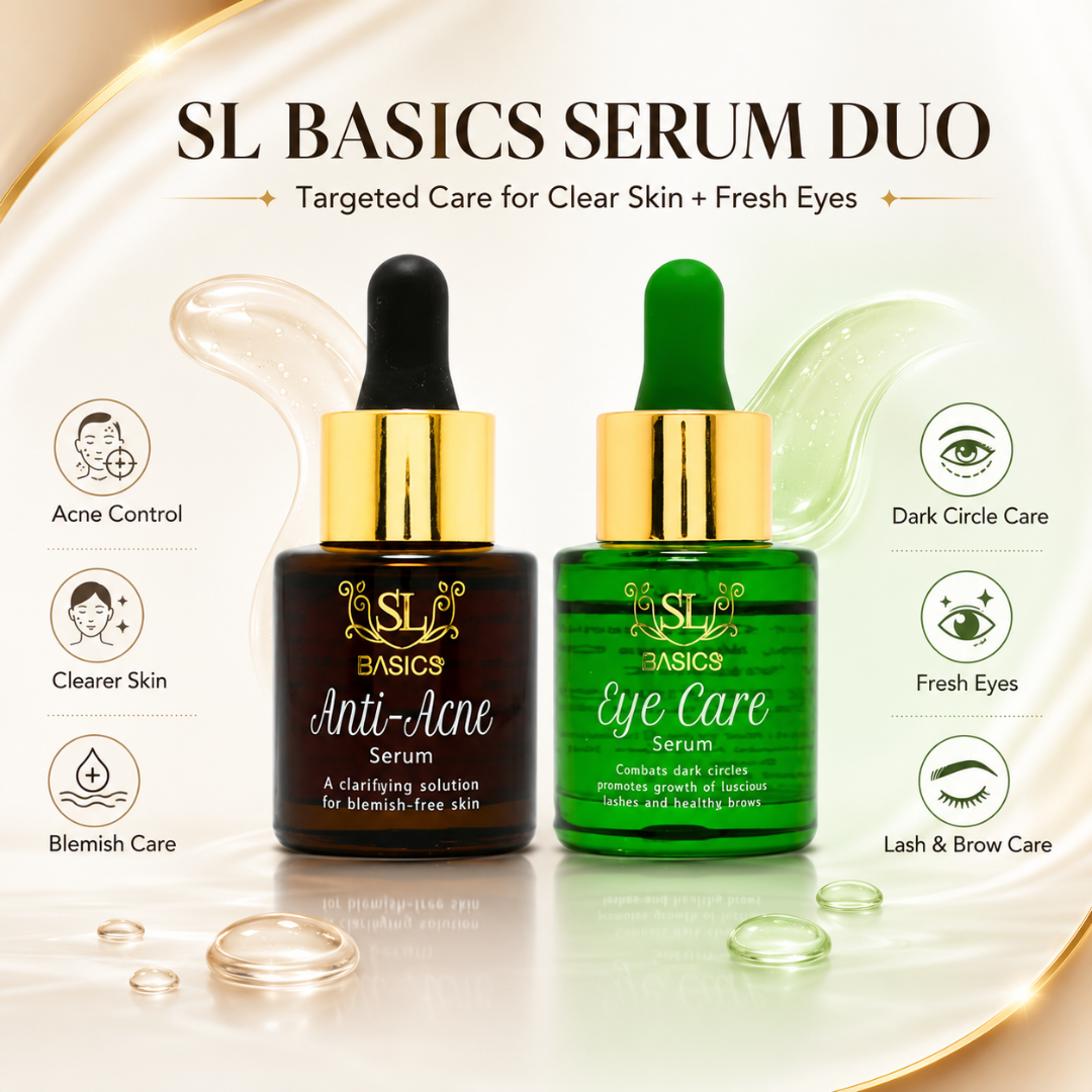 SL Basics Deal Box – Anti-Acne + Eye Care Serum Duo – Acne Control + Dark Circle Care + Lash & Brow Support – For Clearer Skin & Fresh Eyes