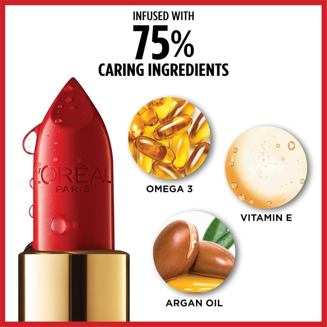 L'Oréal Color Riche Satin Lipstick | Infused with Omega 3, Vitamin E & Argan Oil, Luxurious Satin Finish