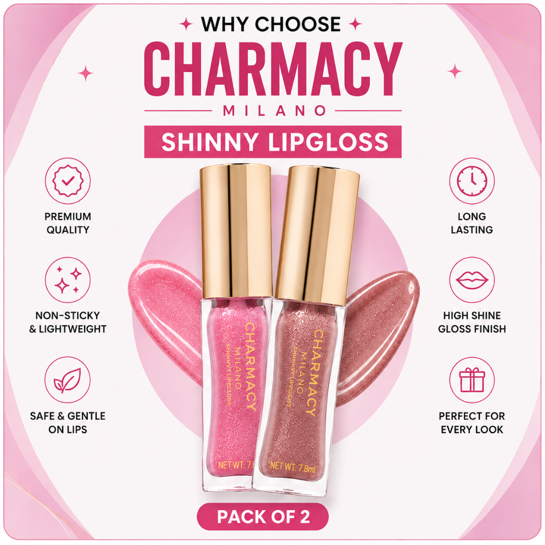 Charmacy Milano Shinny Lipgloss – High Shine, Hydrating & Non-Sticky - Buy 1 Get 1 FREE