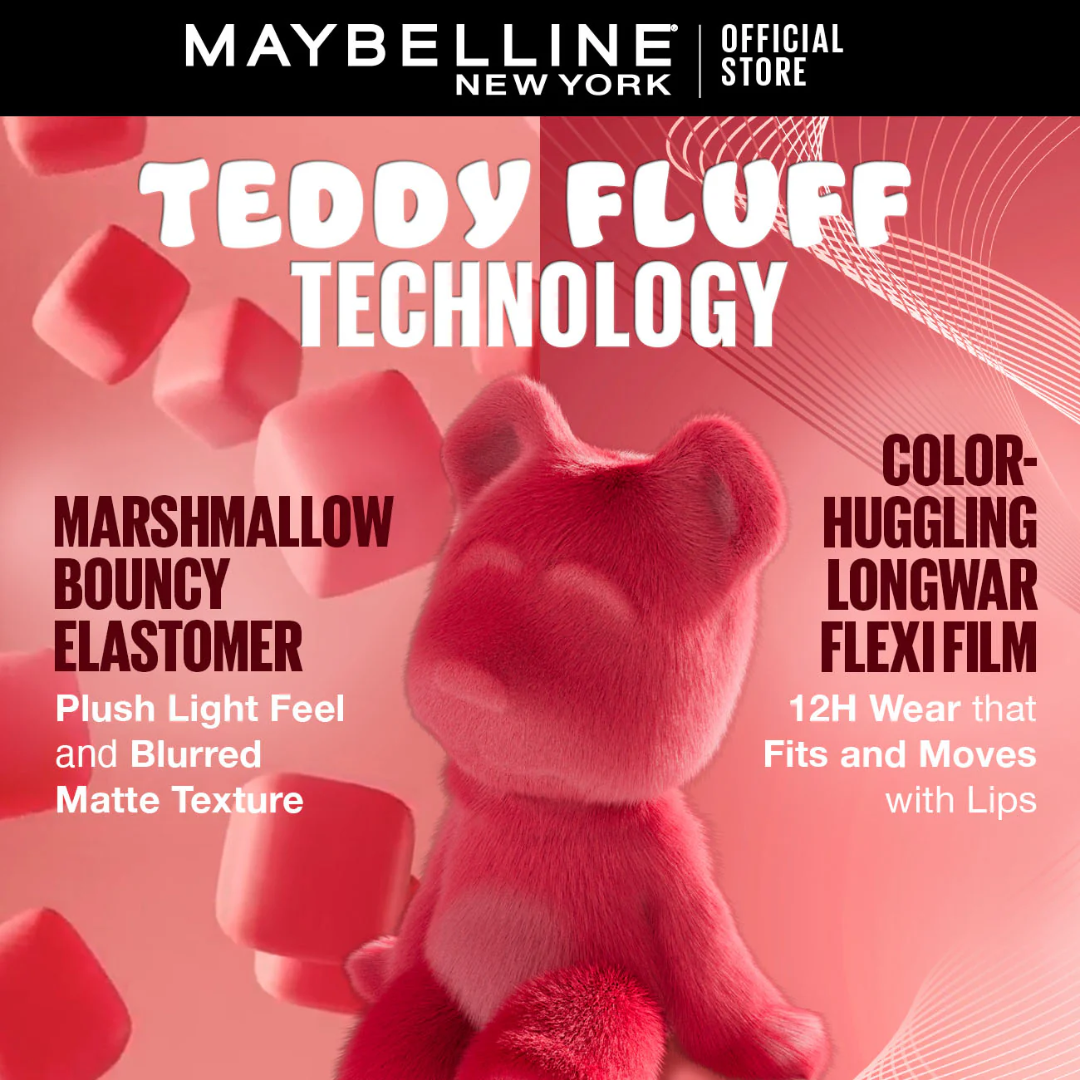Maybelline Super Stay Teddy Lip Tint - Super long-lasting, waterproof & lightweight (Pack of 3)
