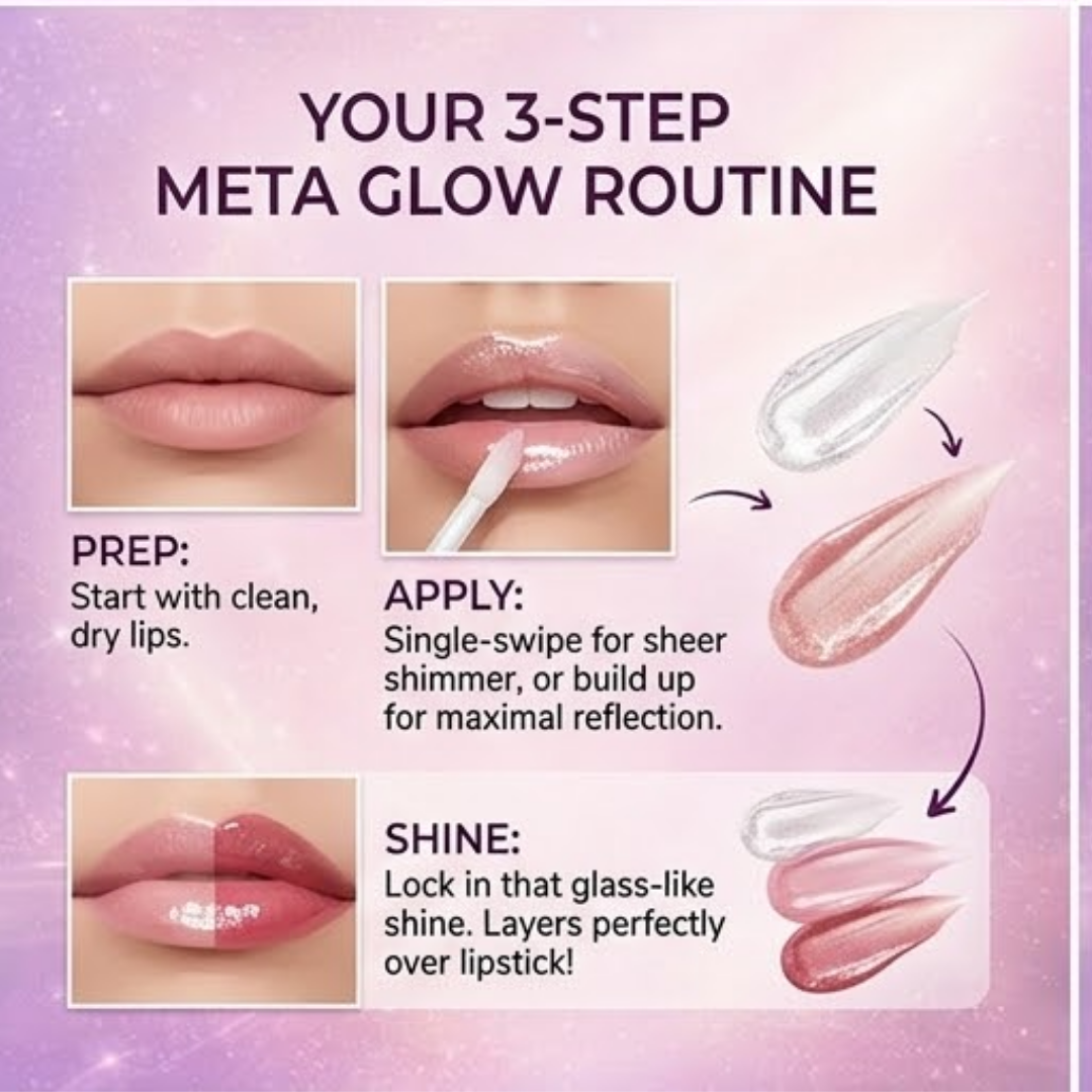 Essence Gloss Metal Glow | Sparkle Reflective Lip Gloss | Glass-Like Shine with Vitamin E (Pack of 3 - Transparent, Pink & Rose)