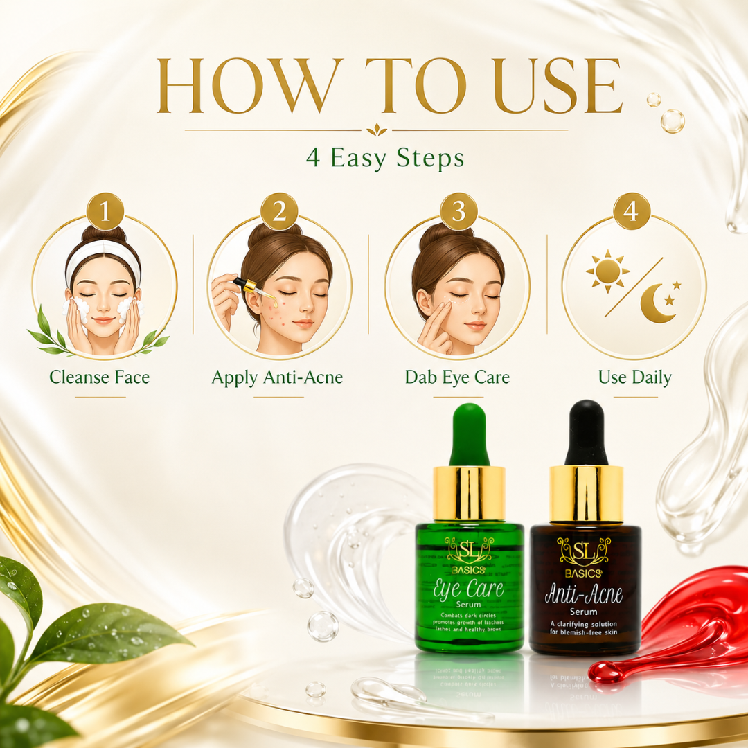 SL Basics Deal Box – Anti-Acne + Eye Care Serum Duo – Acne Control + Dark Circle Care + Lash & Brow Support – For Clearer Skin & Fresh Eyes