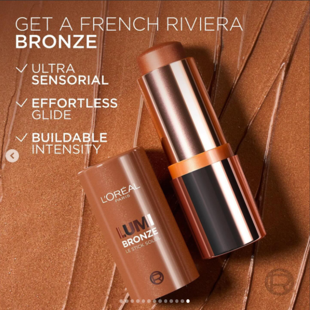 L'Oréal Lumi Bronze Le Stick Soleil Bronzer Stick | Cream-to-Powder Bronzer for Sun-Kissed Glow & Effortless Sculpting