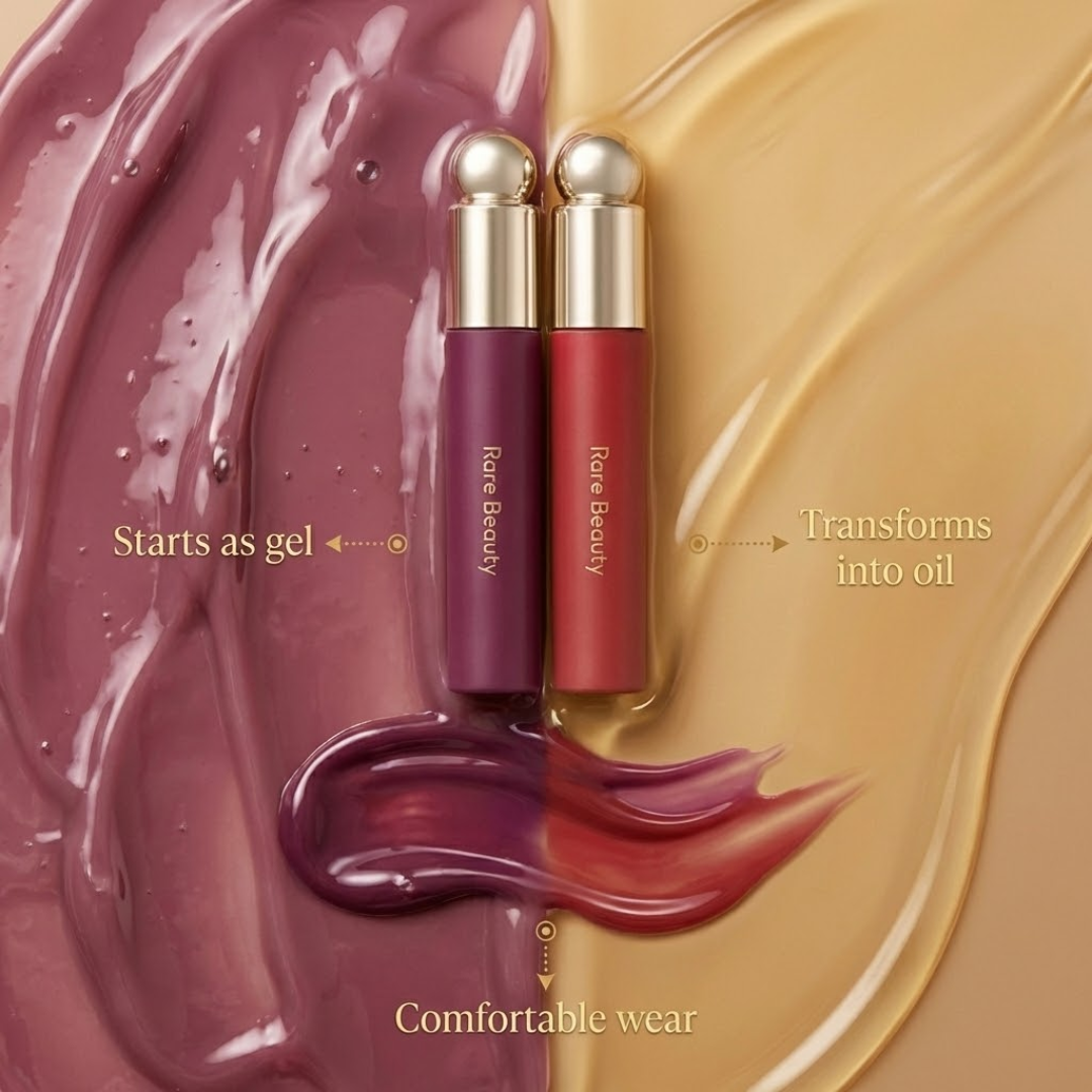 Rare Beauty Lip Oil Duo | Gel-to-Oil Formula, Hydrating & Non-Sticky, Vegan & Cruelty-Free (Pack of 2)