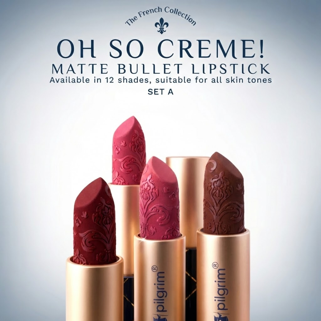 Pilgrim French Collection Matte Bullet Lipstick – High-Impact Comfort Matte | Rich Pigmentation